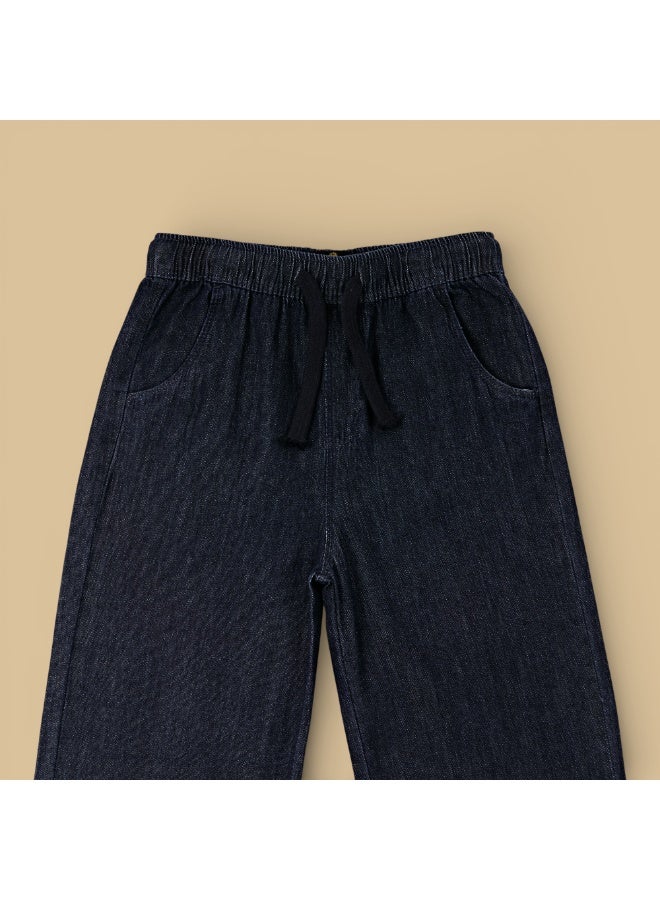 MARWAN Baby Denim Baggy Long Pants with Elastic Waistband and Drawstring - Image 3